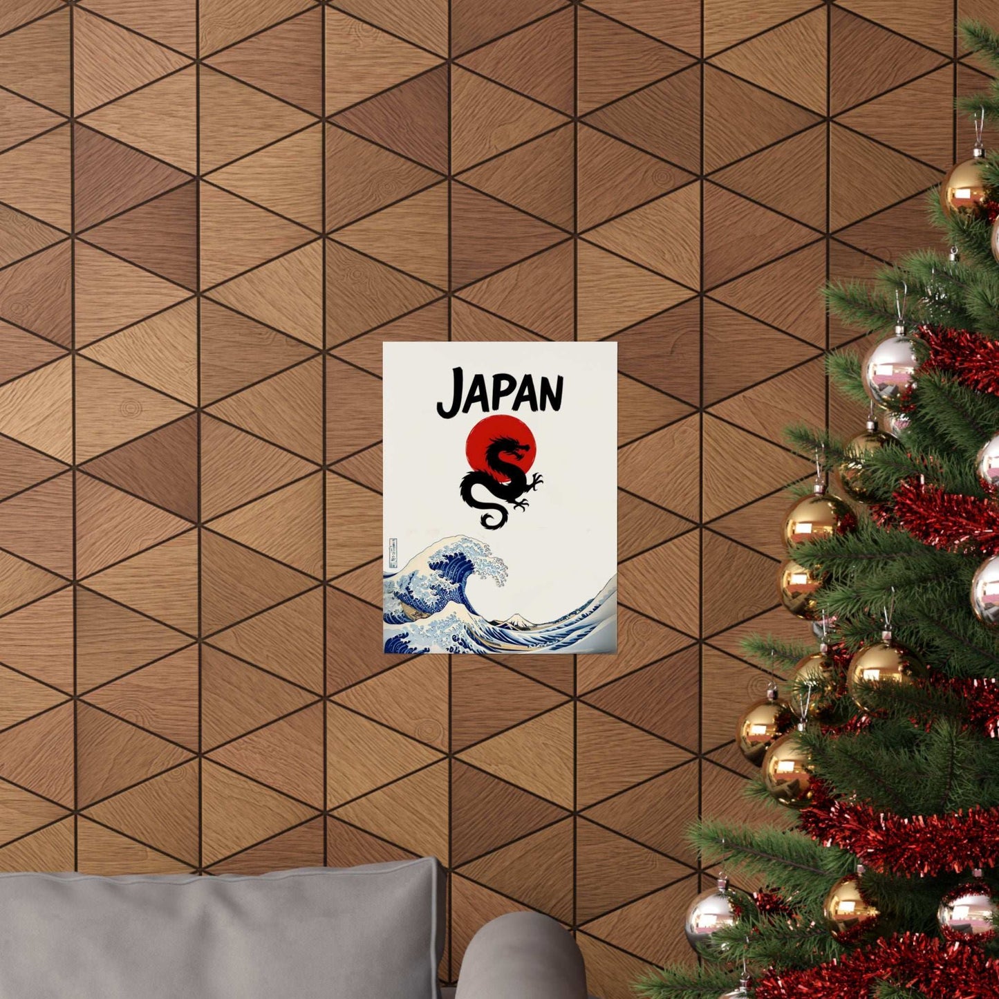 Japanese Wave Dragon Poster