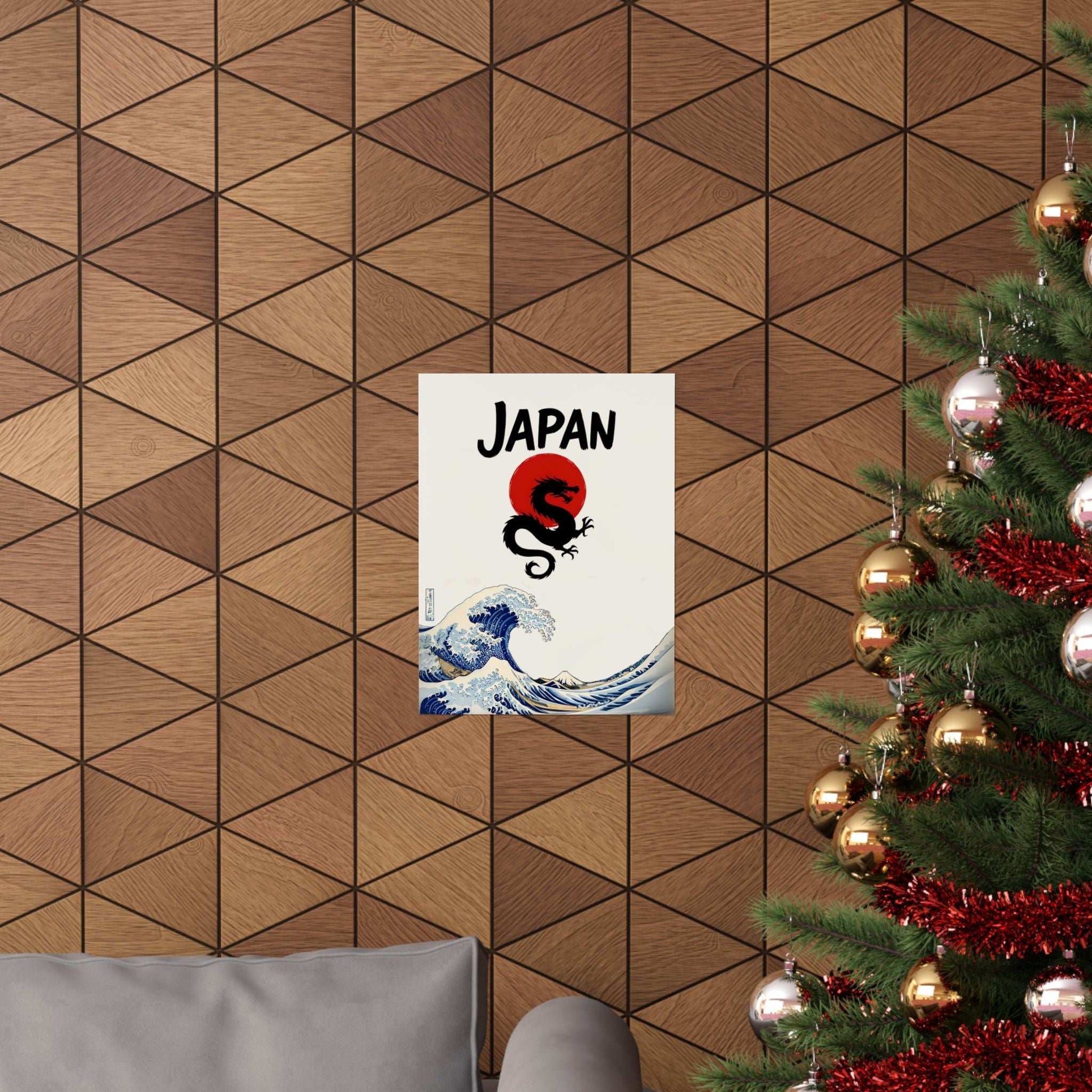 Japanese Wave Dragon Poster