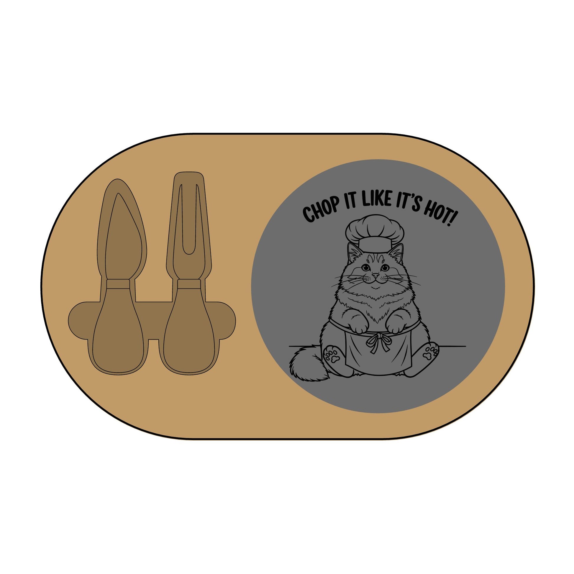 Ragdoll Cat Hoodie with Engraved Design Acacia Slate 12 1 2 " x 7 3 4"