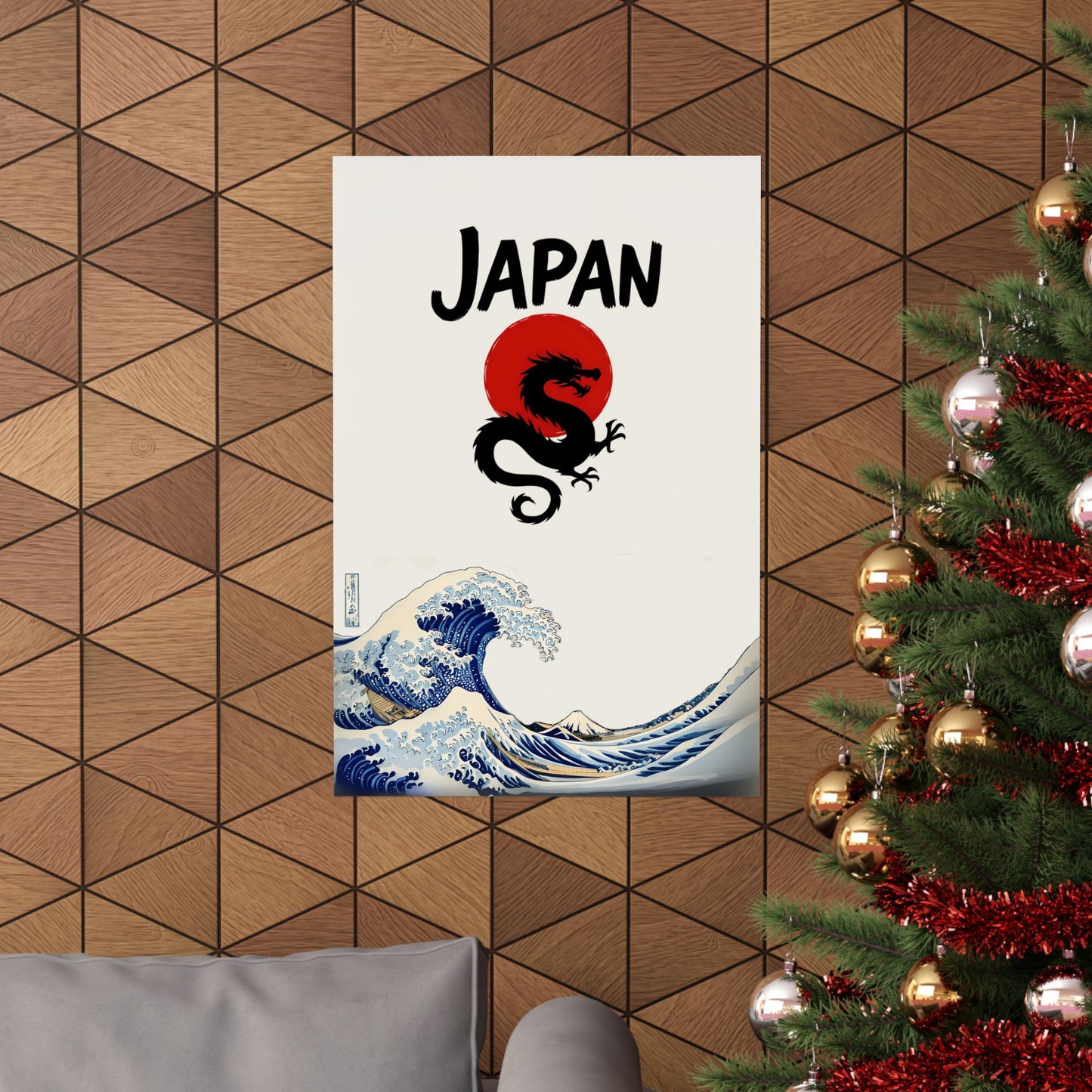 Japanese Wave Dragon Poster
