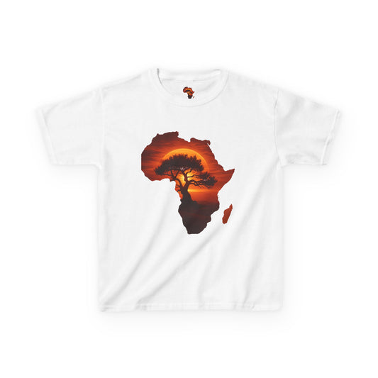 Unique Africa Map Kids Tee White