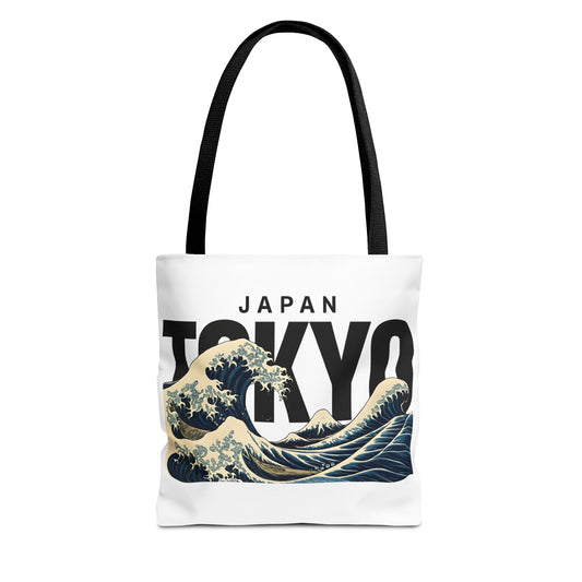 Japan Tokyo Wave Tote Bag 13" × 13'' Black