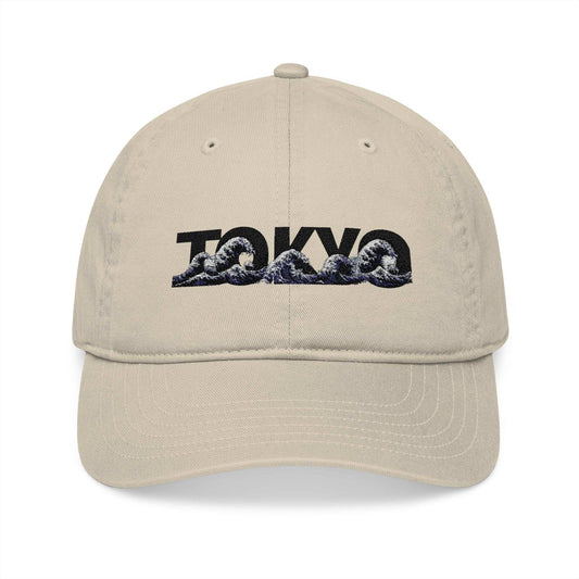Tokyo Wave Embroidered Organic Baseball Cap One size Oyster