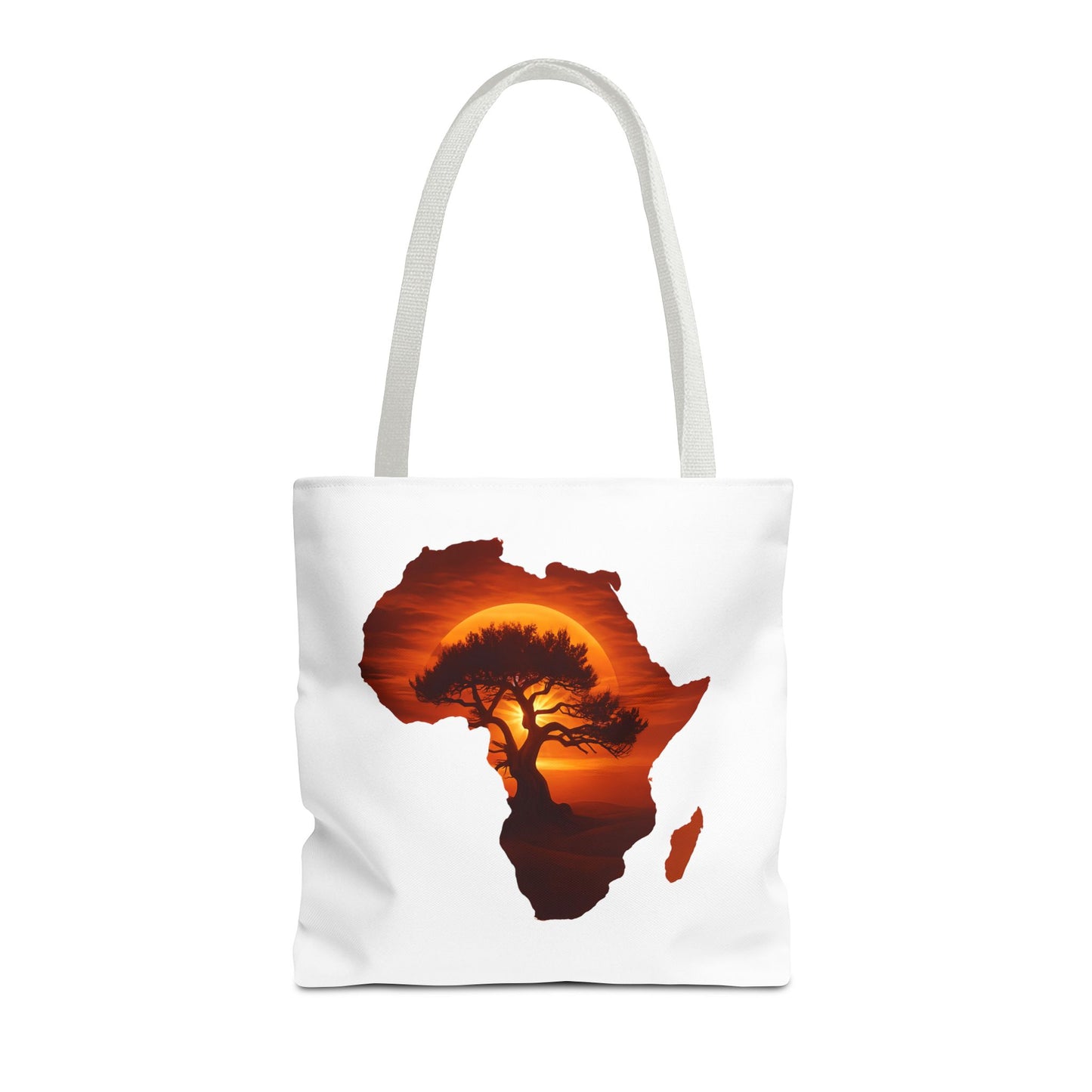 African Map Sunset Tote Bag 16" × 16'' White