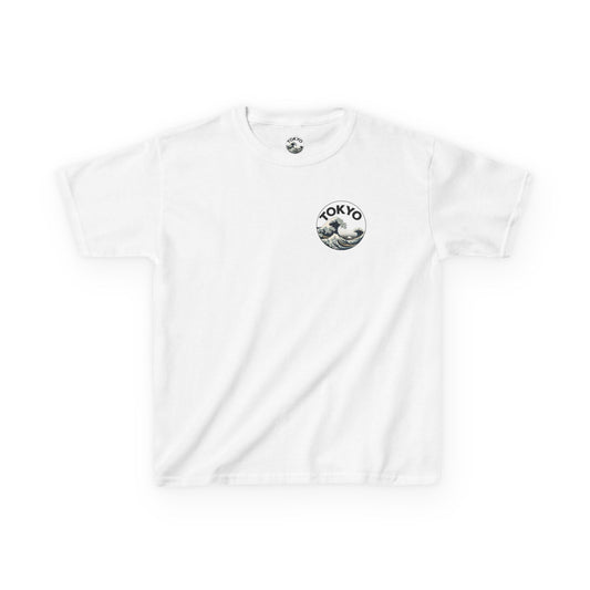 Tokyo Waves Kids Tee - Casual T-Shirt for Boys & Girls White