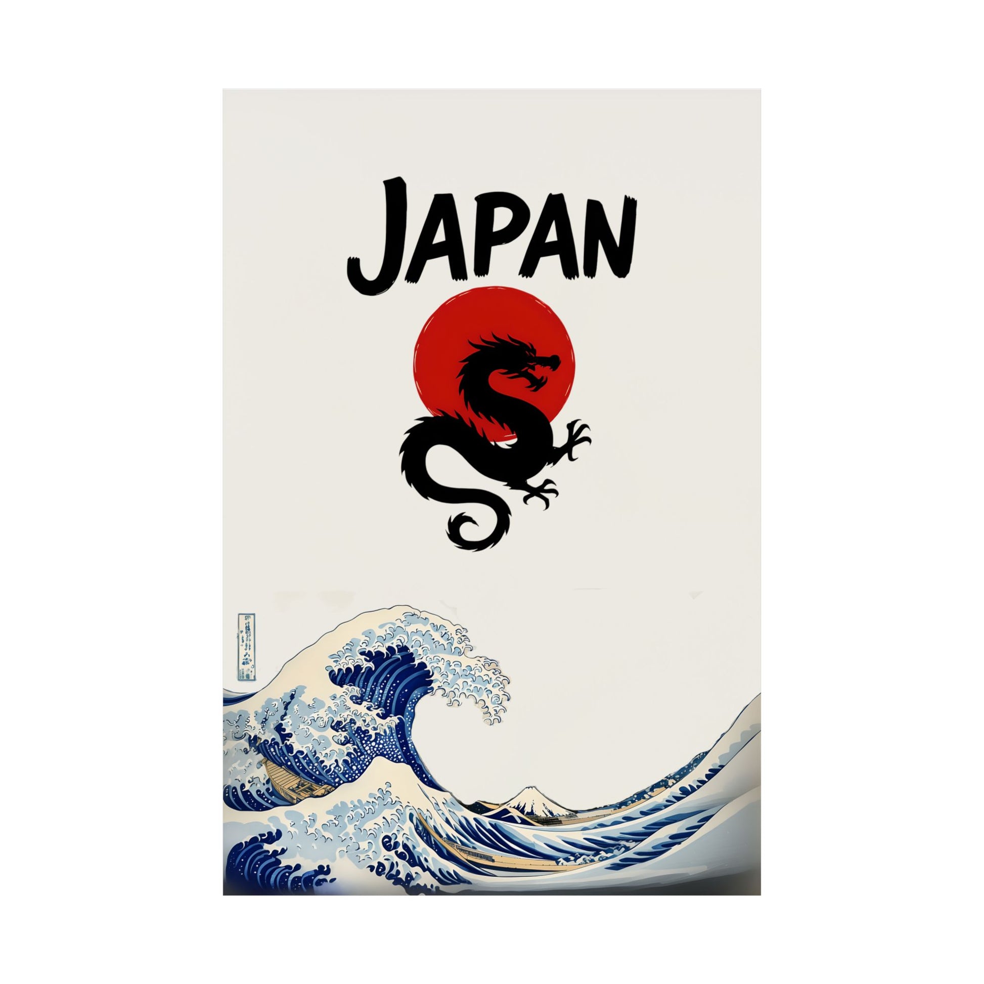 Japanese Wave Dragon Poster