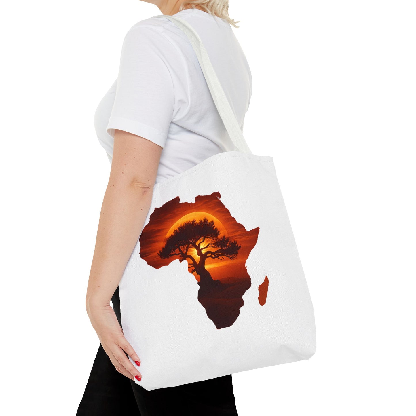 African Map Sunset Tote Bag
