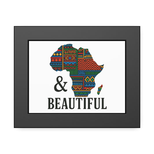 Framed Africa Art Print | African Map Living Room Decoration 8" x 6" (Horizontal) Black Frame