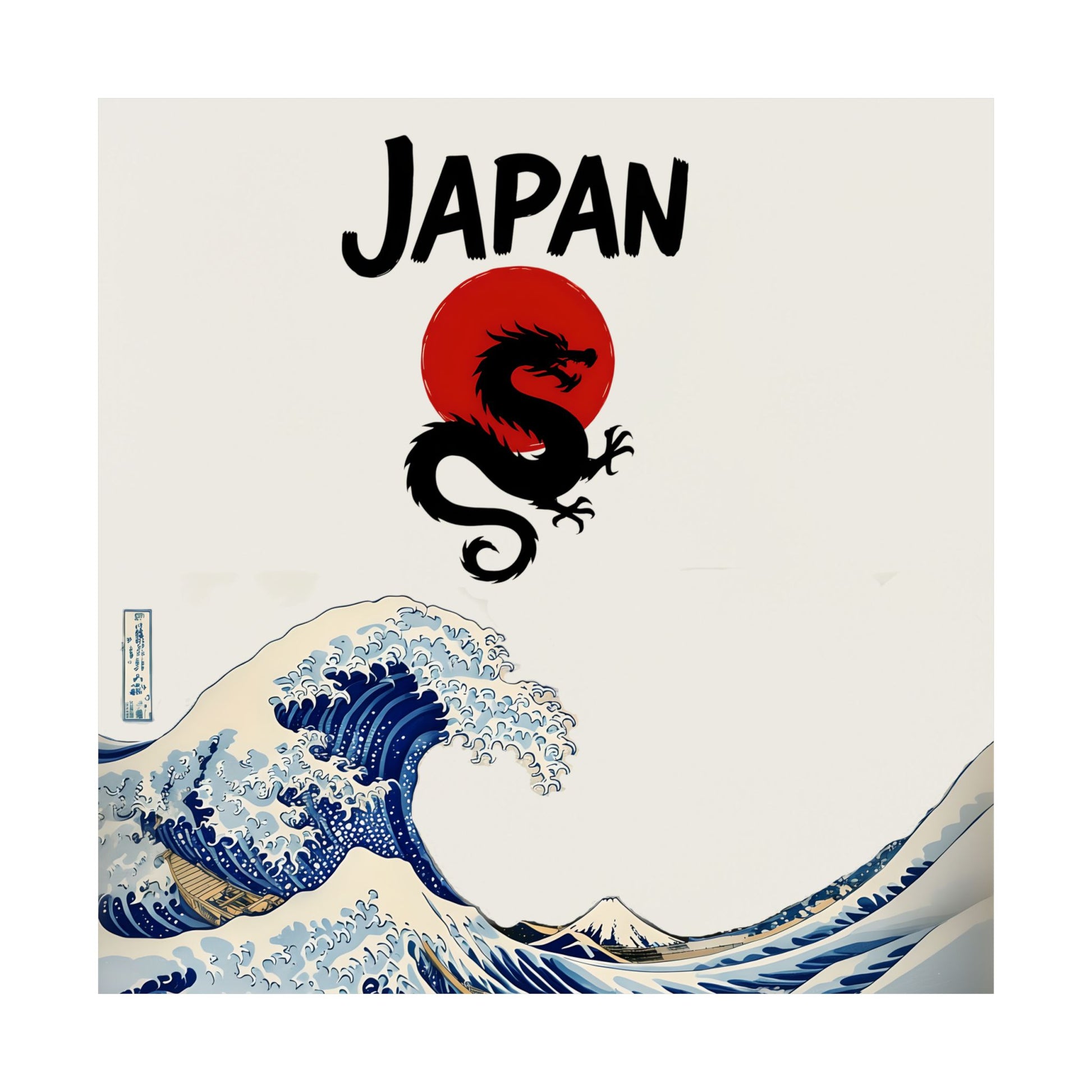 Japanese Wave Dragon Poster