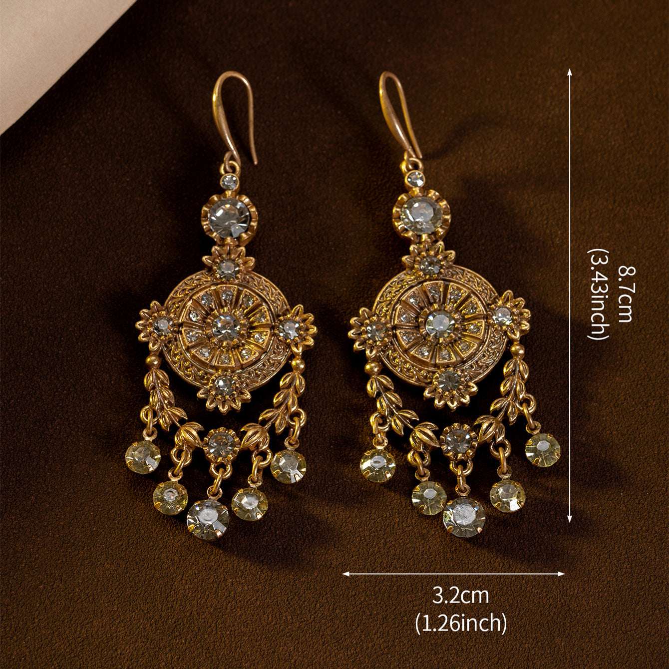 Geometric Tassel Diamond Earrings