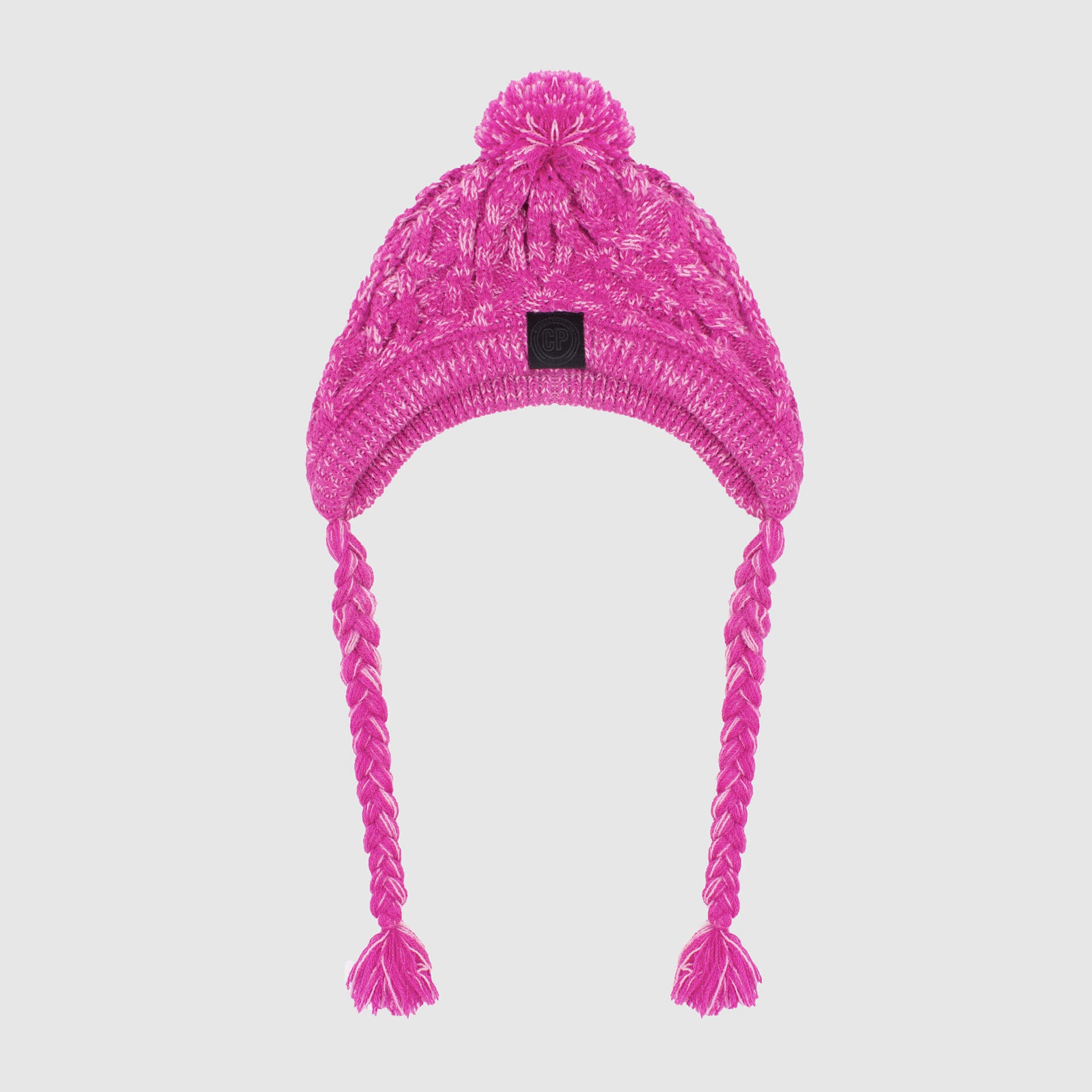 Knitted Puffy Dog Hat Pink Spot S head circumference 33-41cm