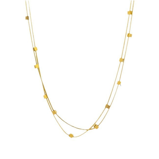 Square Double-Layer Necklace