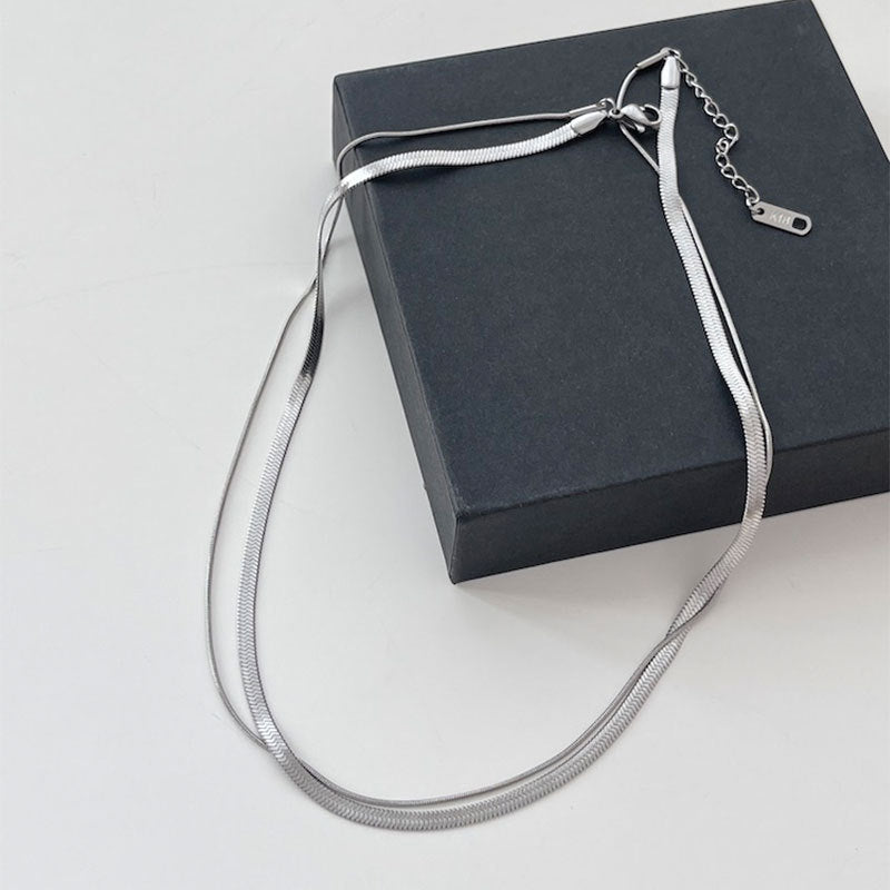 Retro Double-Layered Snake Bone and Collarbone Chain