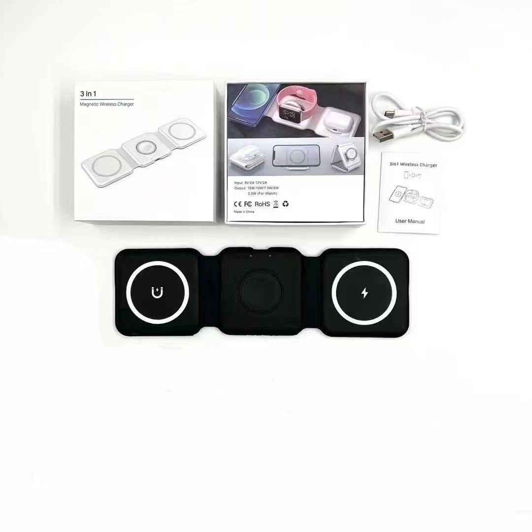 Foldable 3-in-1 Magnetic Wireless Charger