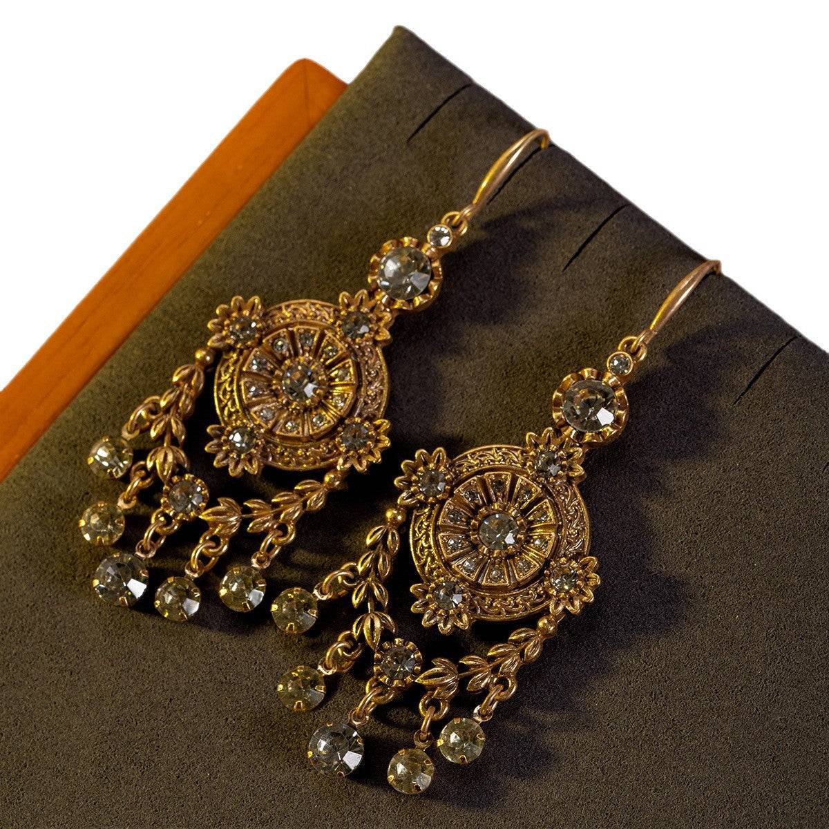 Geometric Tassel Diamond Earrings