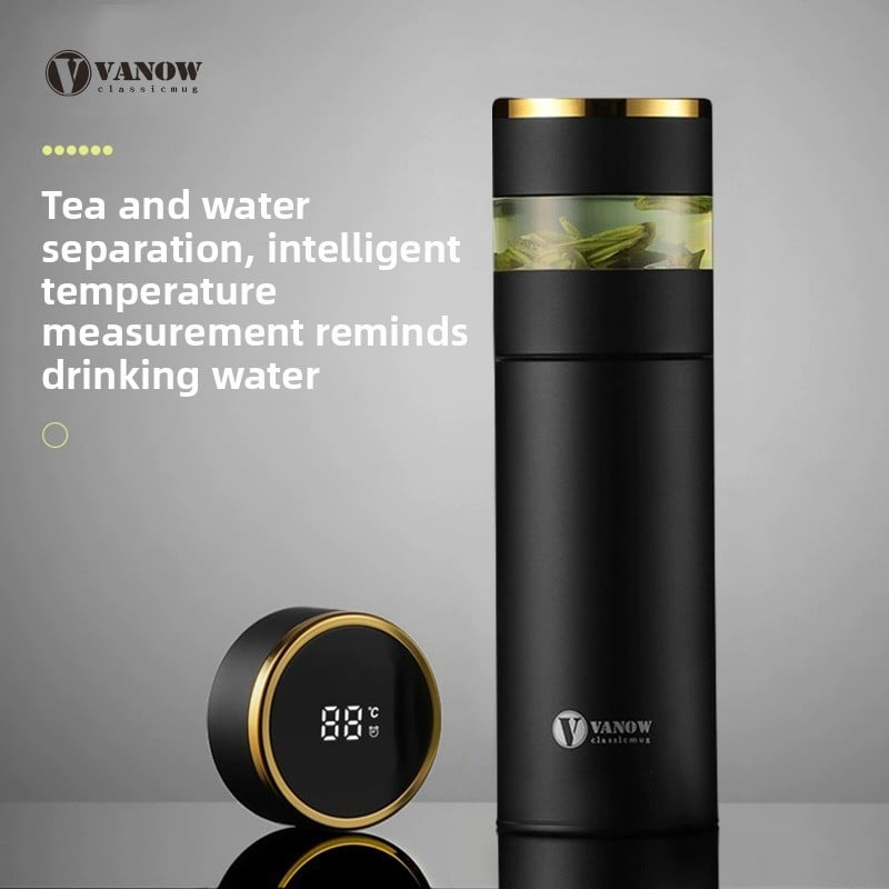 Smart Temperature Display Vacuum Insulated Cup with Tea Strainer