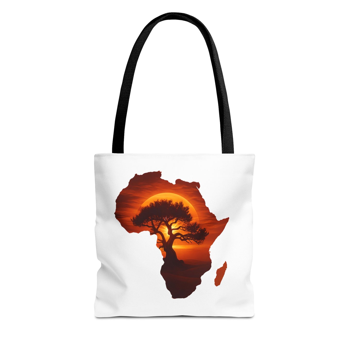 African Map Sunset Tote Bag 13" × 13'' Black