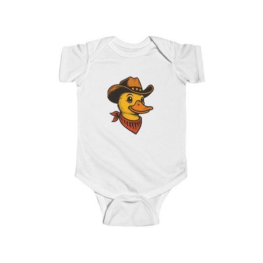 Cowboy Duck Baby Bodysuit White