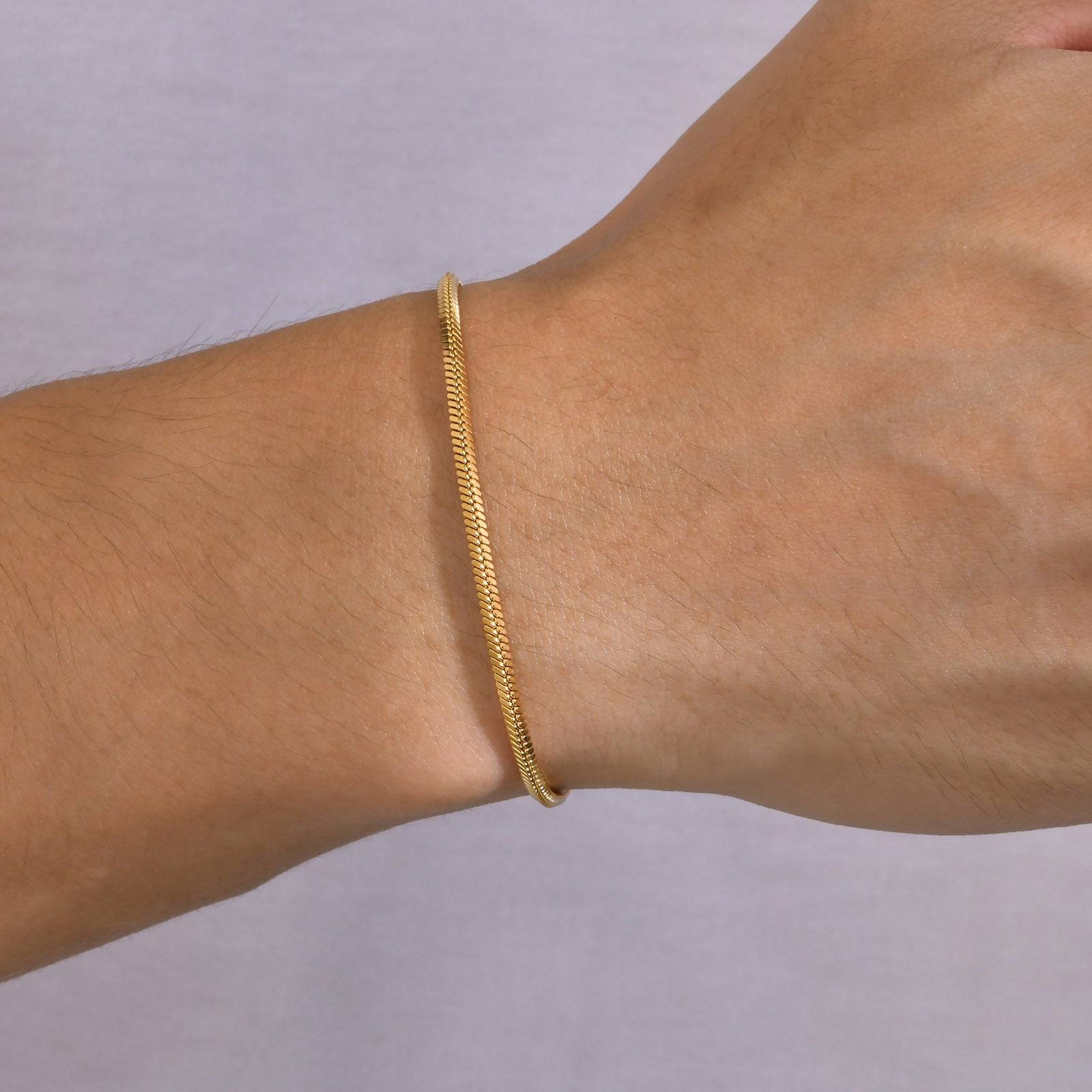 Stainless Steel Square Snake Chain Bracelet