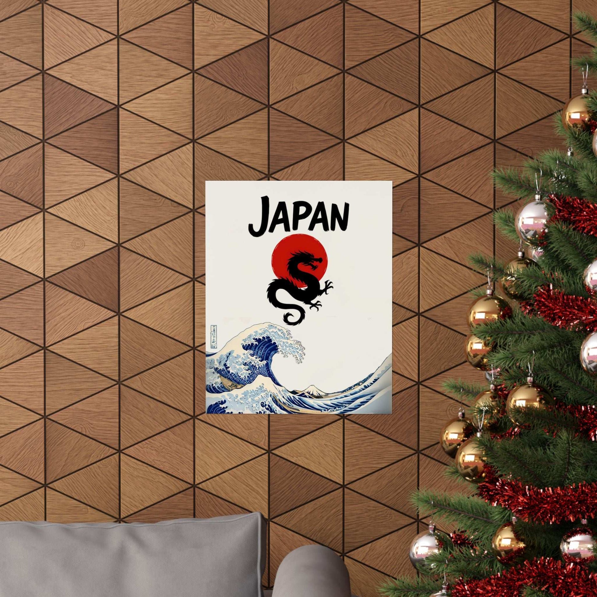 Japanese Wave Dragon Poster