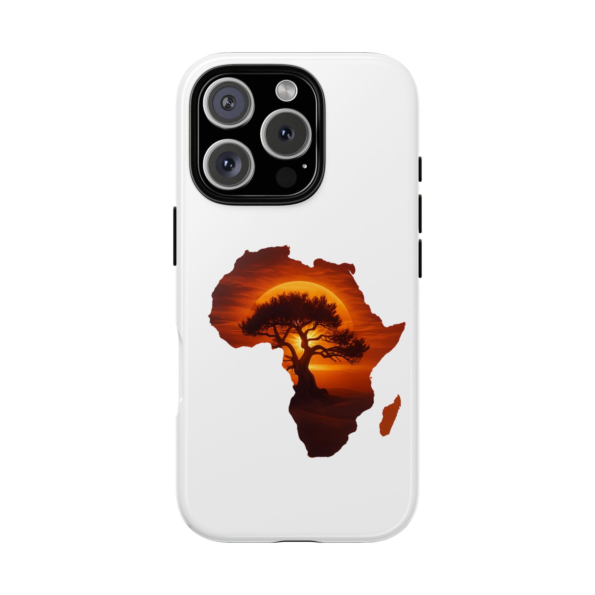 Unique Africa Map Sunset Phone Case iPhone 16 Pro Glossy