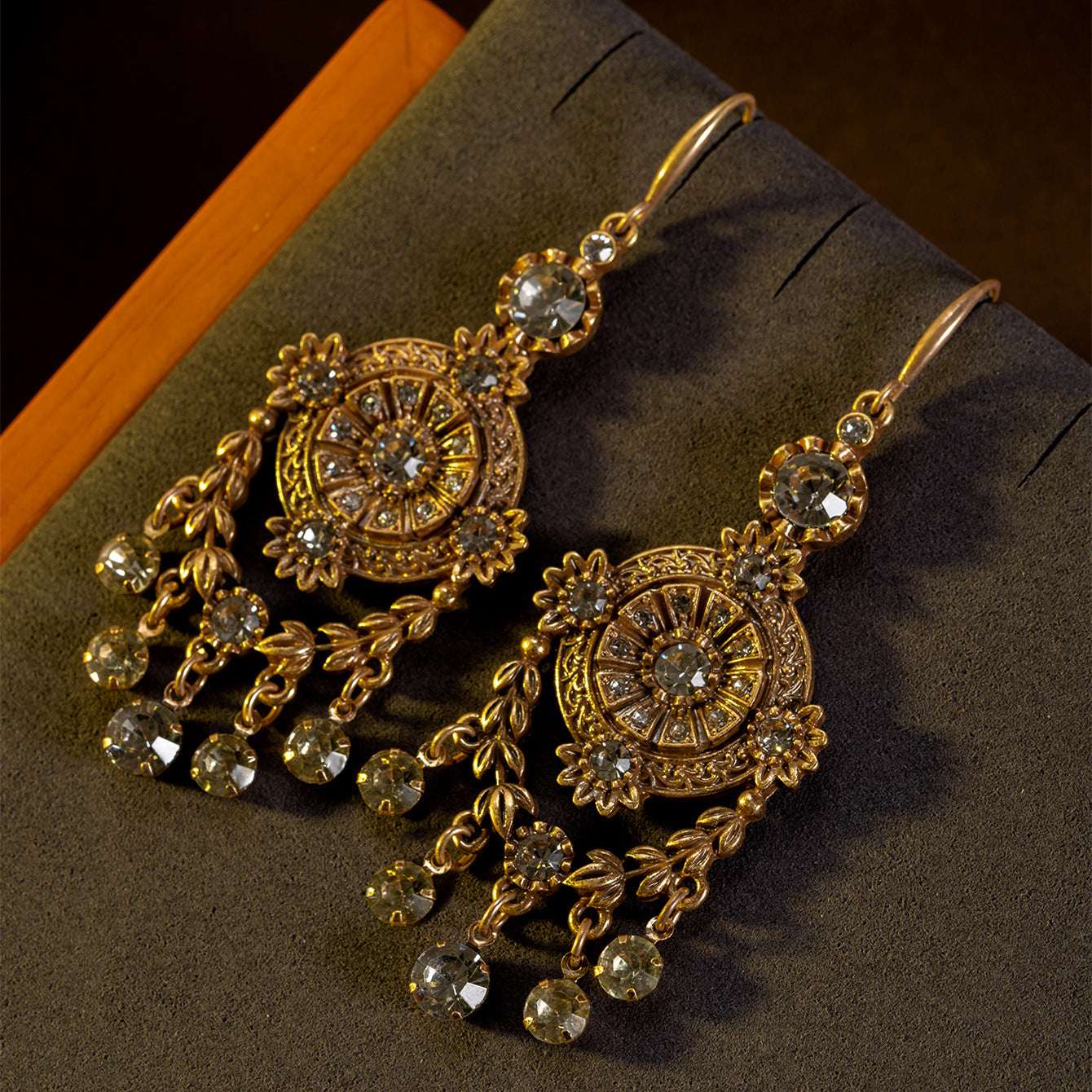 Geometric Tassel Diamond Earrings