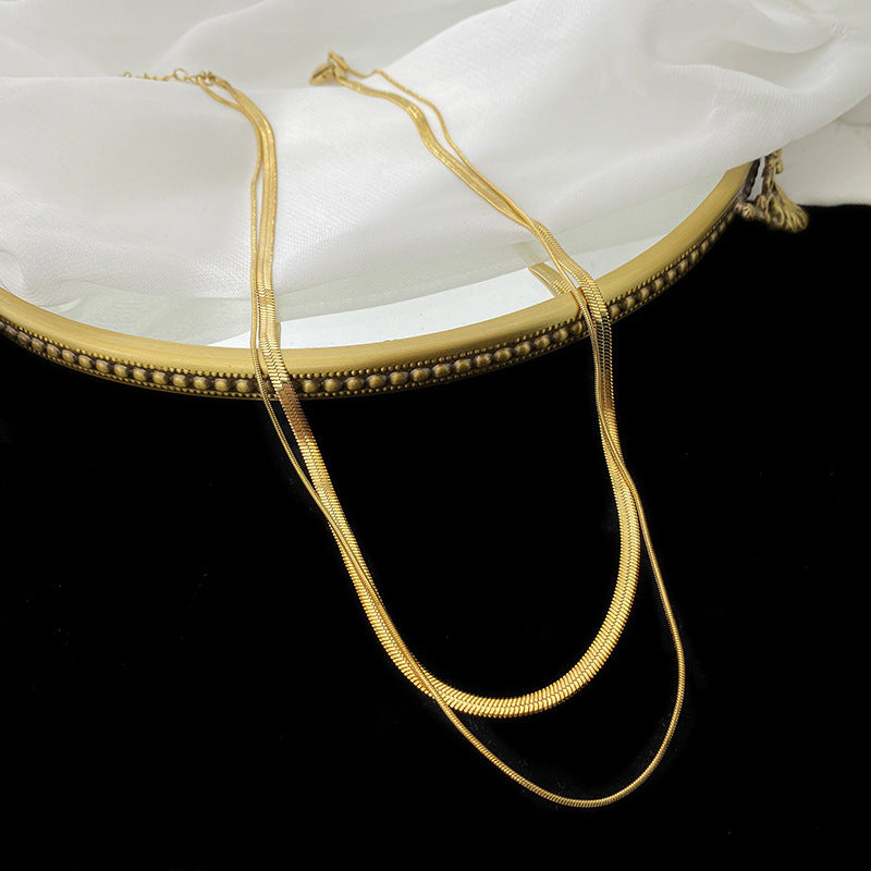 Retro Double-Layered Snake Bone and Collarbone Chain