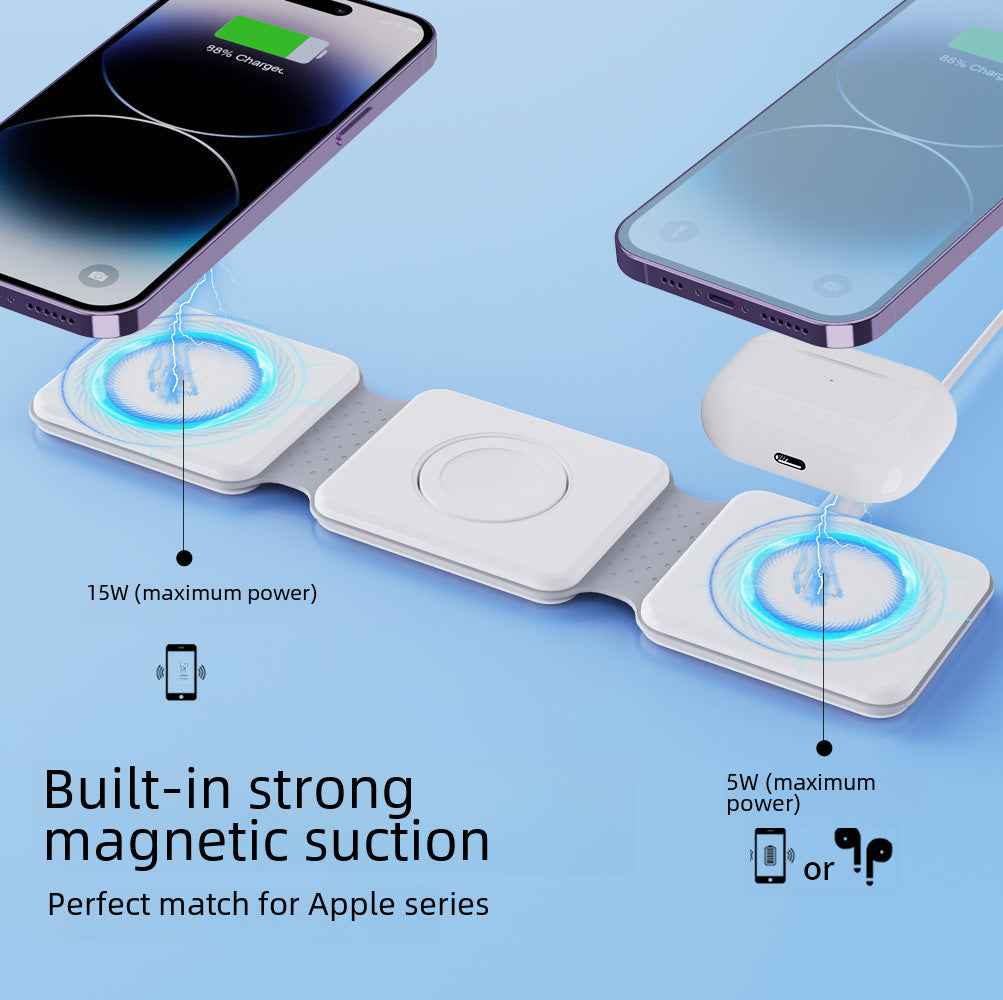 Foldable 3-in-1 Magnetic Wireless Charger