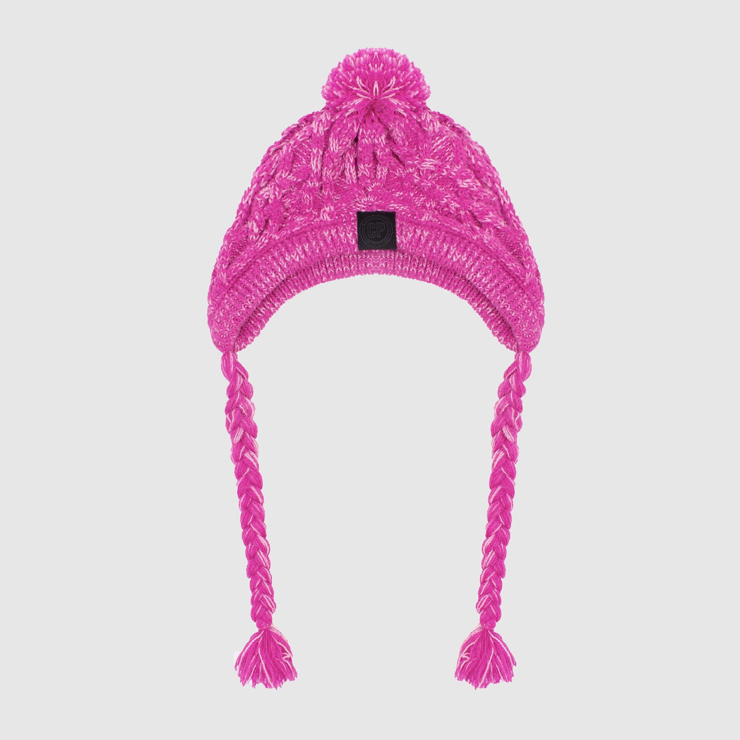 Knitted Puffy Dog Hat Pink Spot L head circumference 53-61cm