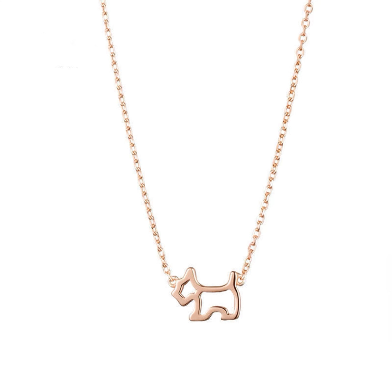 Pure Silver Puppy Pendant Rose gold