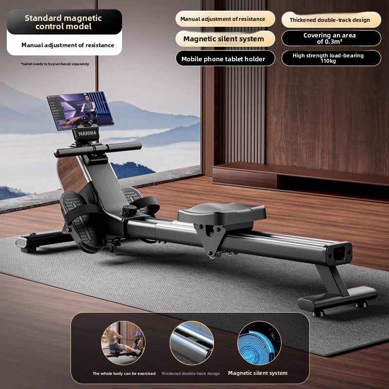 Foldable Smart Rowing Machine with Magnetic Resistance for Home Fitness