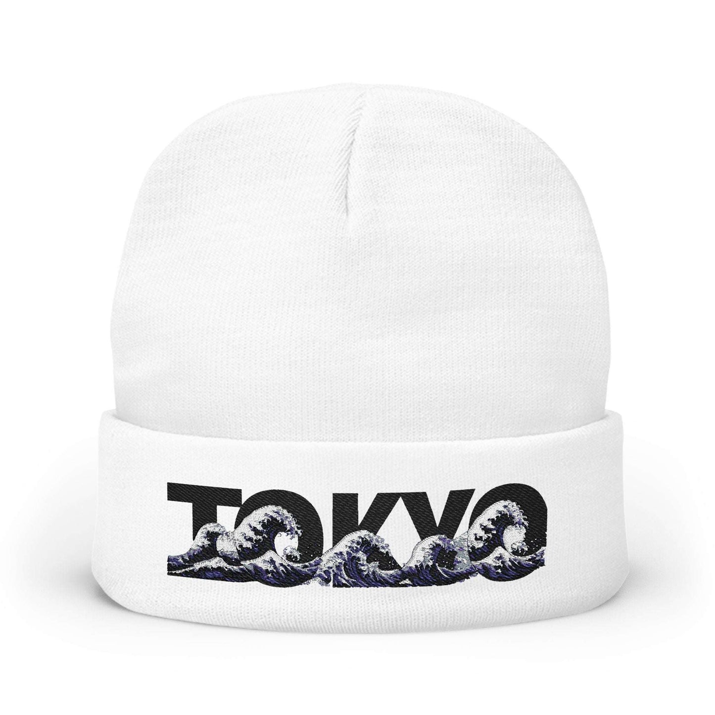 Tokyo Embroidered Beanie One size White
