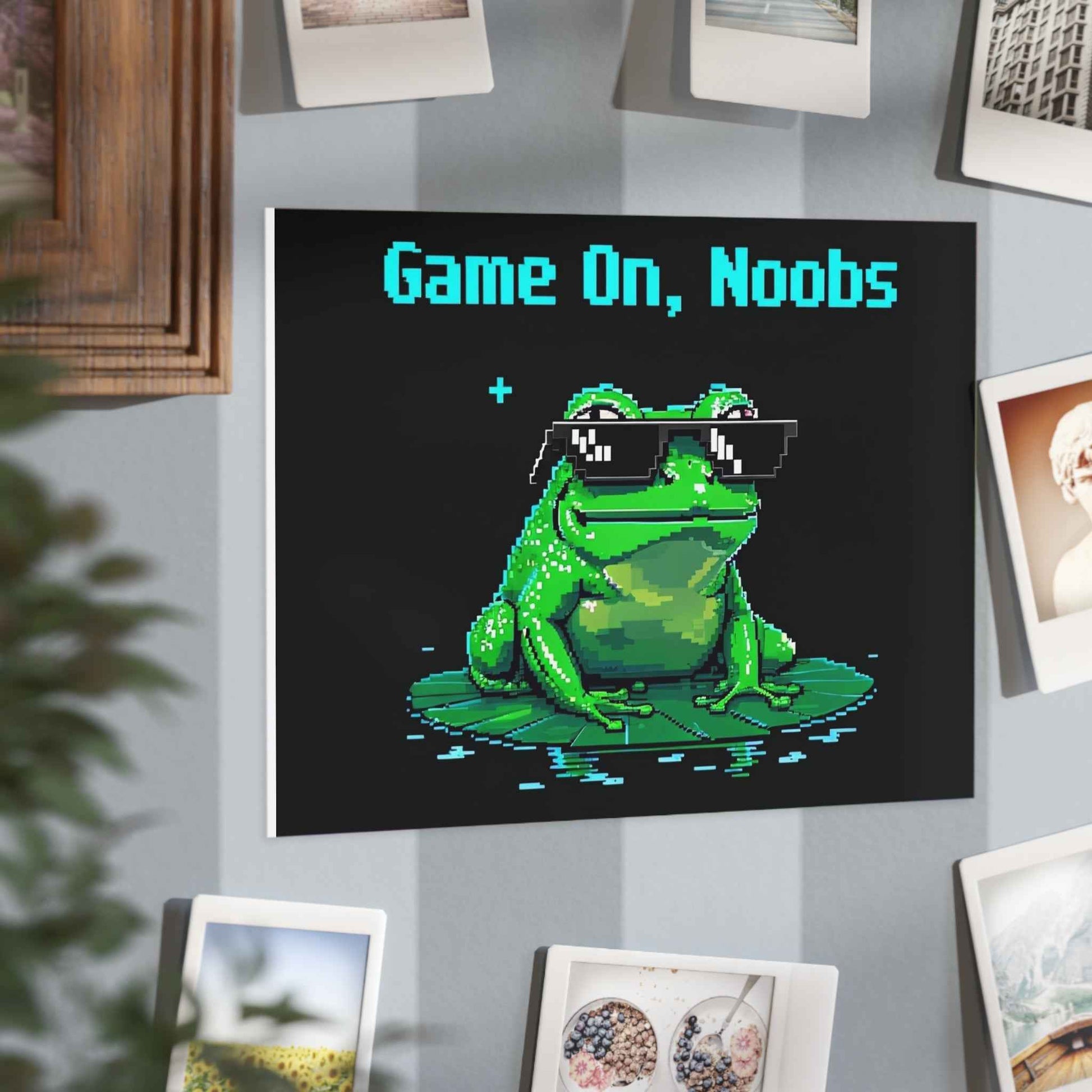 Gaming Frog Art Print | Unframed Wall Decor for Gamer Rooms