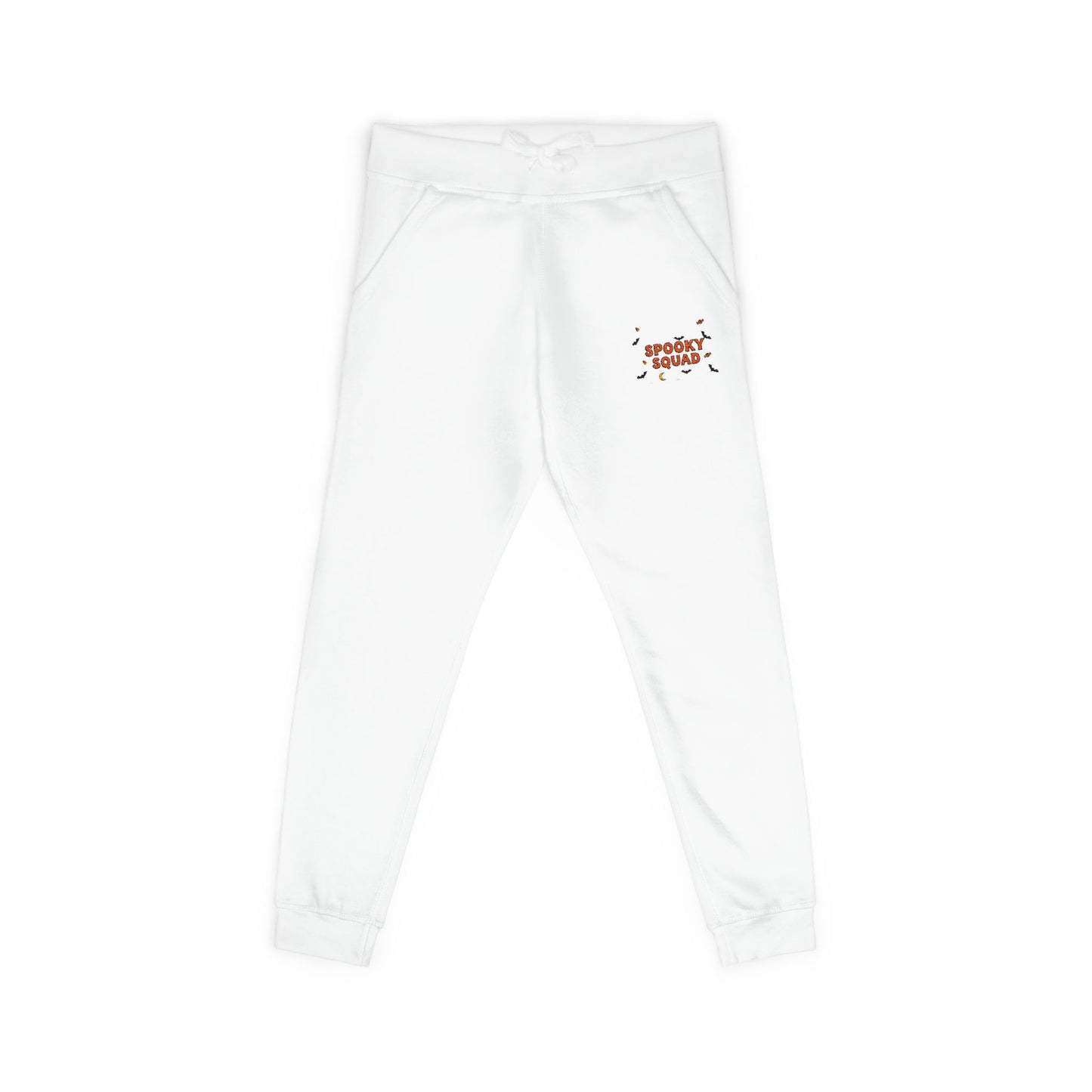Embroidered Unisex Fleece Sweatpants with Spooky Squad Halloween Design