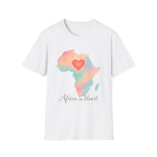 Africa Map Watercolor T-Shirt White