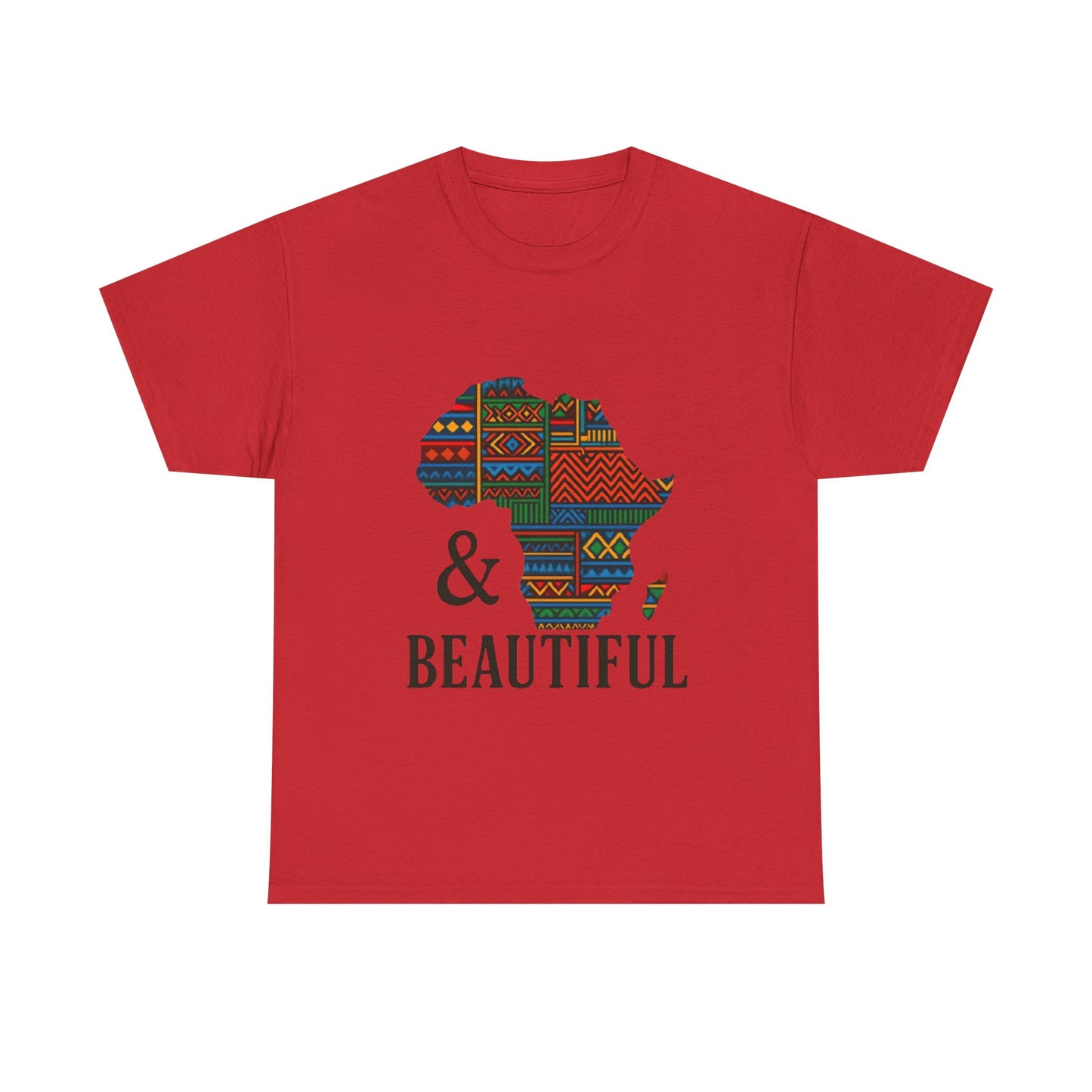 African Map Unisex Cotton T-Shirt Red
