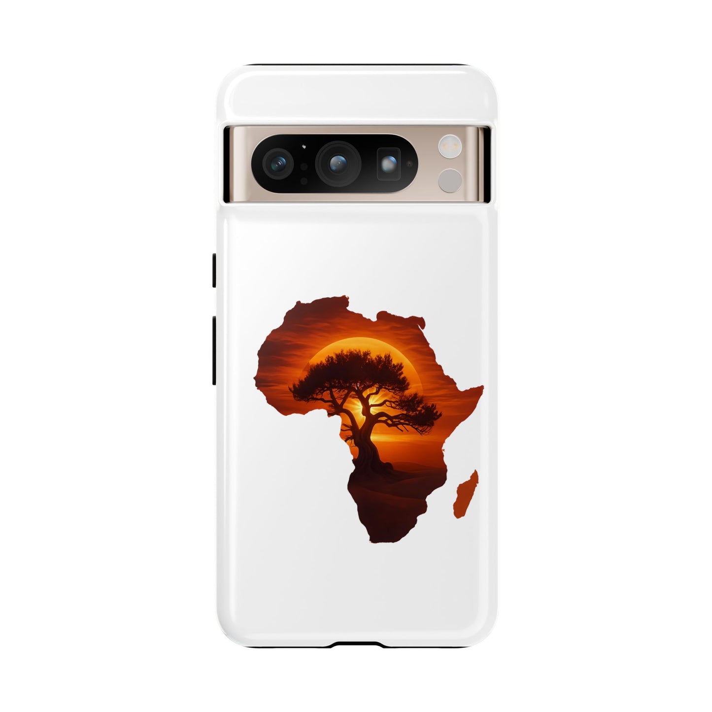 Unique Africa Map Sunset Phone Case Google Pixel 8 Pro Glossy