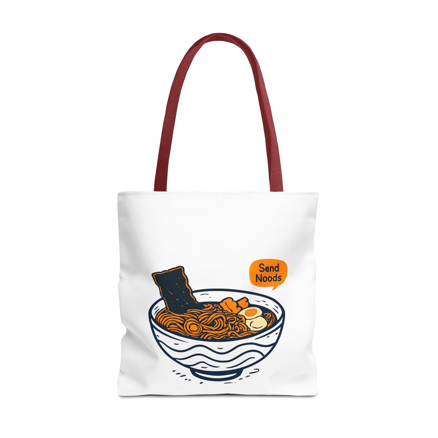 Funny Ramen Tote Bag 18" × 18'' Red