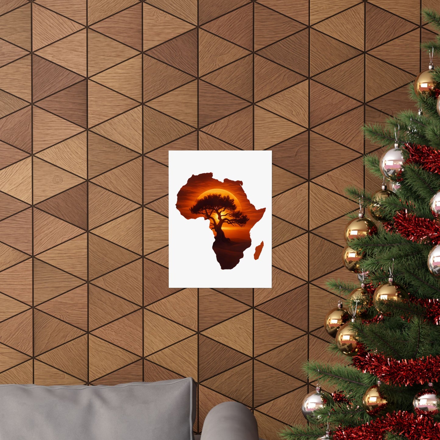 Unique Africa Map Sunset Poster