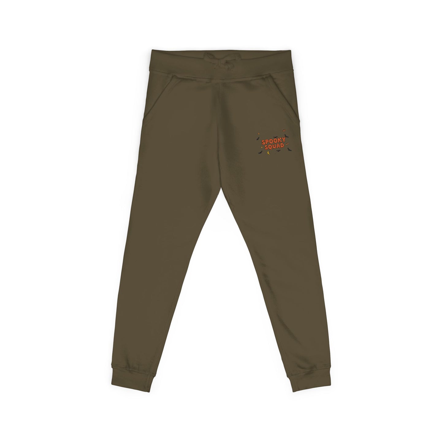 Embroidered Unisex Fleece Sweatpants with Spooky Squad Halloween Design