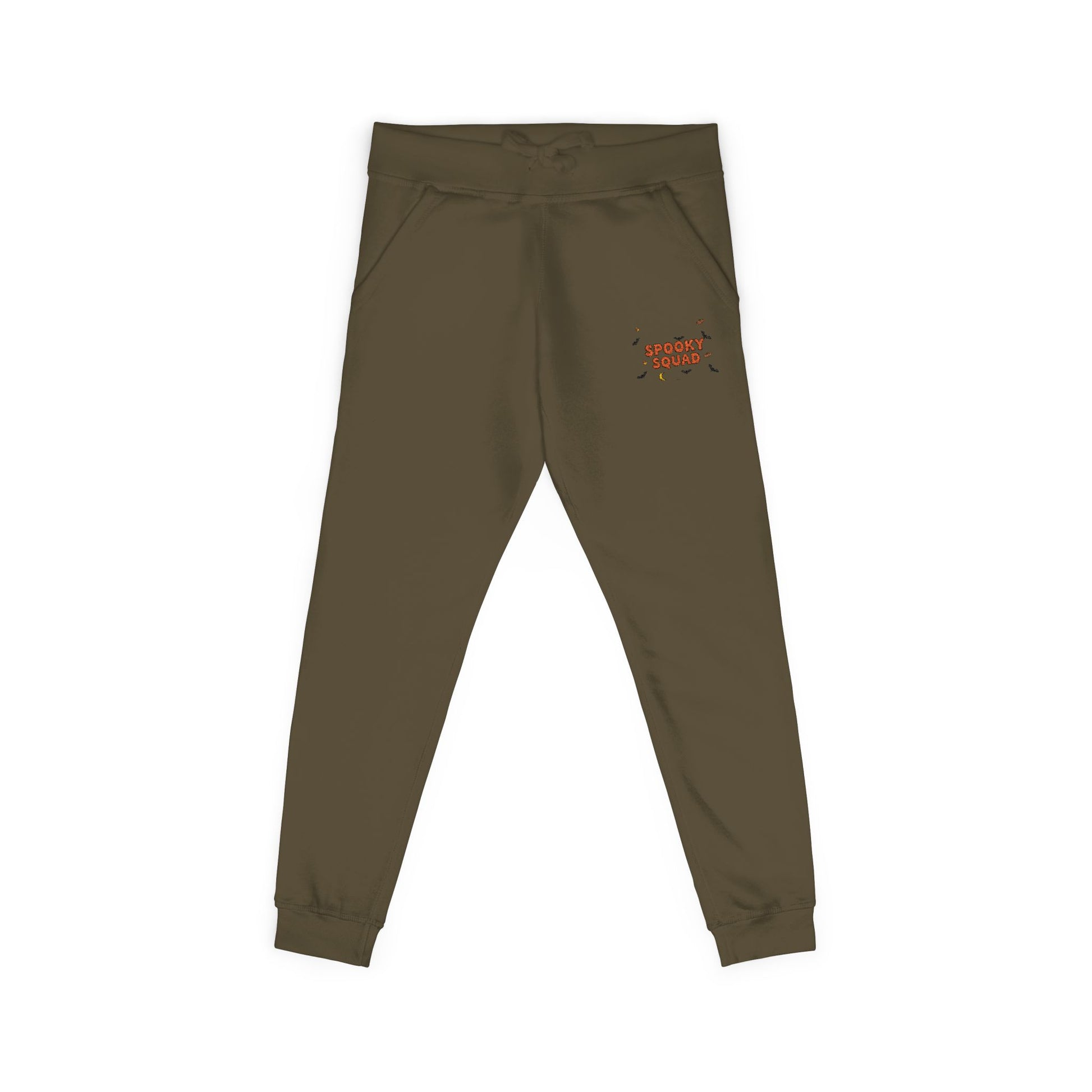 Embroidered Unisex Fleece Sweatpants with Spooky Squad Halloween Design