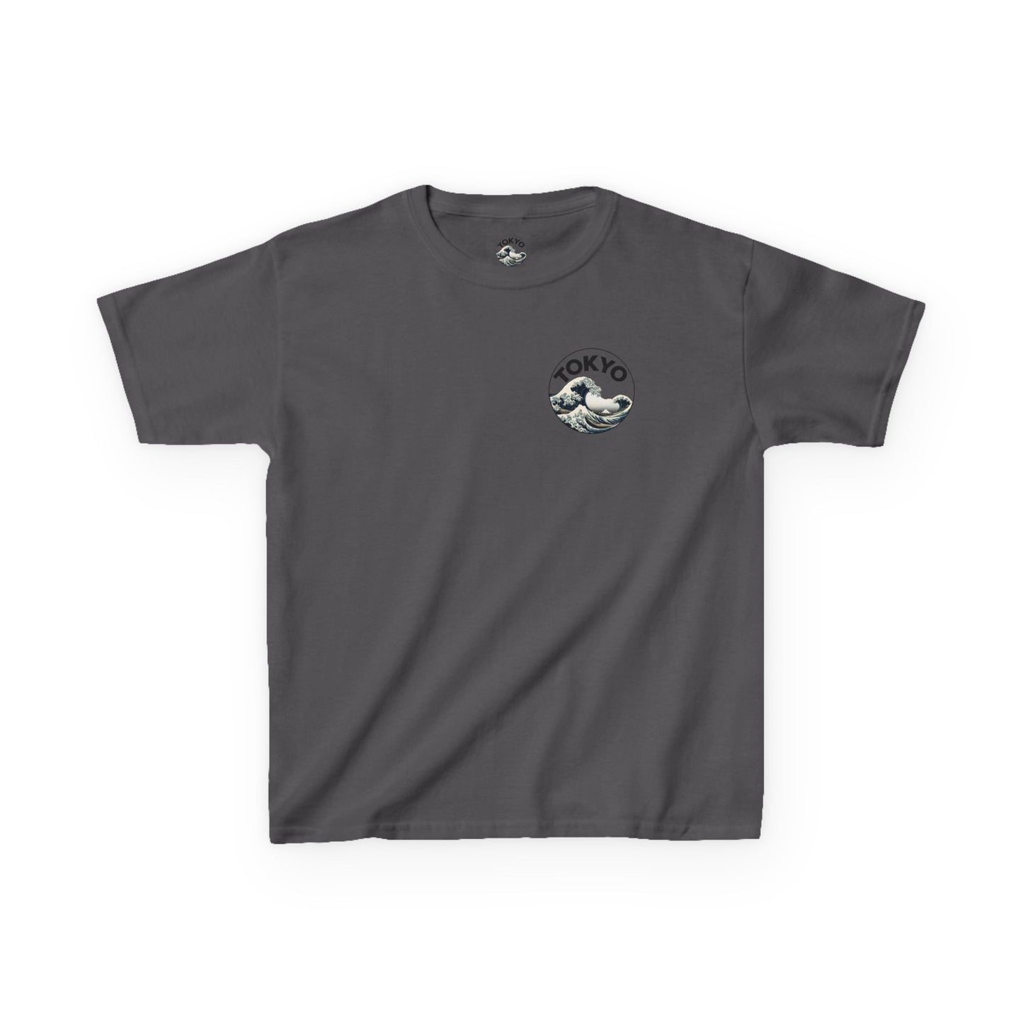 Tokyo Waves Kids Tee - Casual T-Shirt for Boys & Girls Charcoal