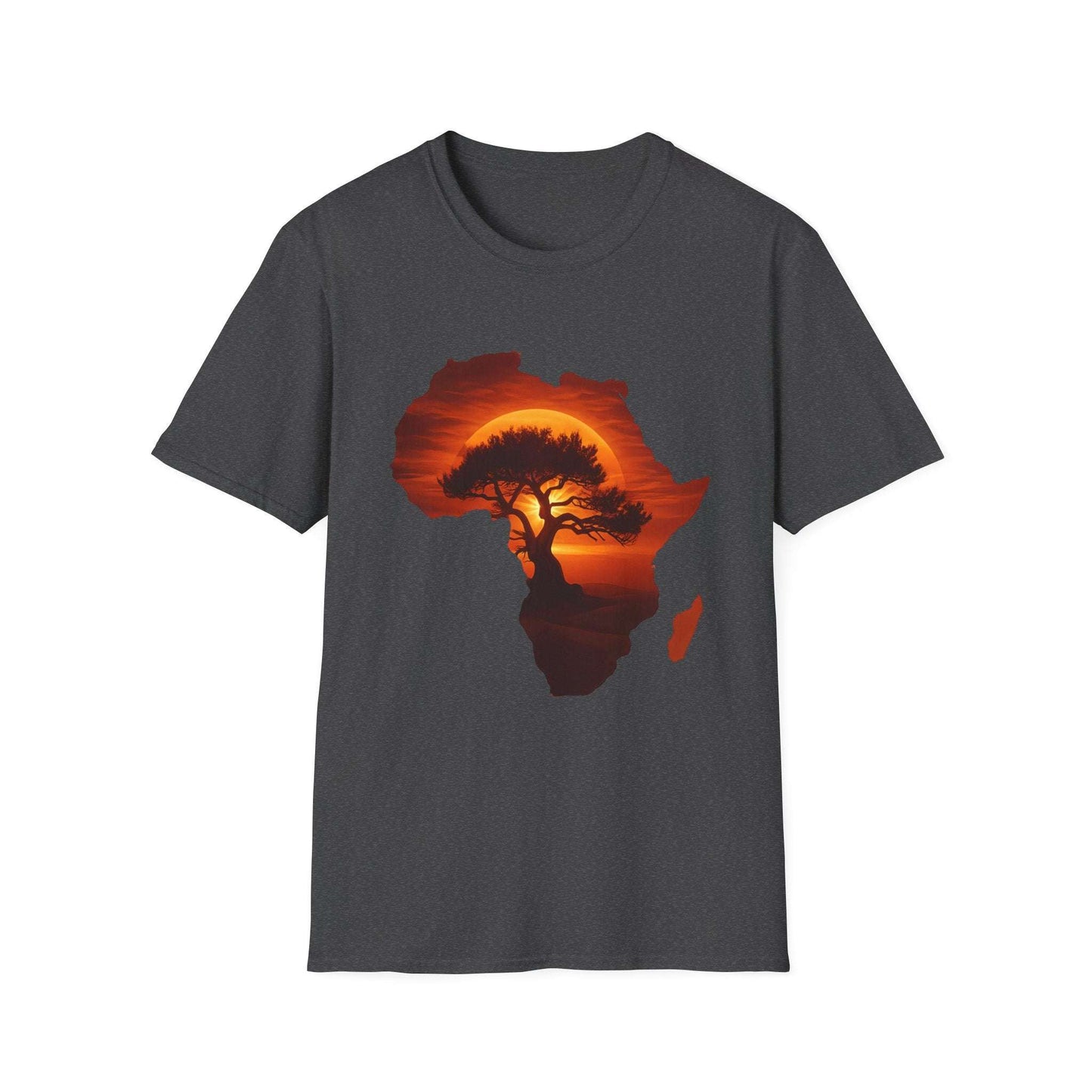 Unique Africa Map T-Shirt Dark Heather
