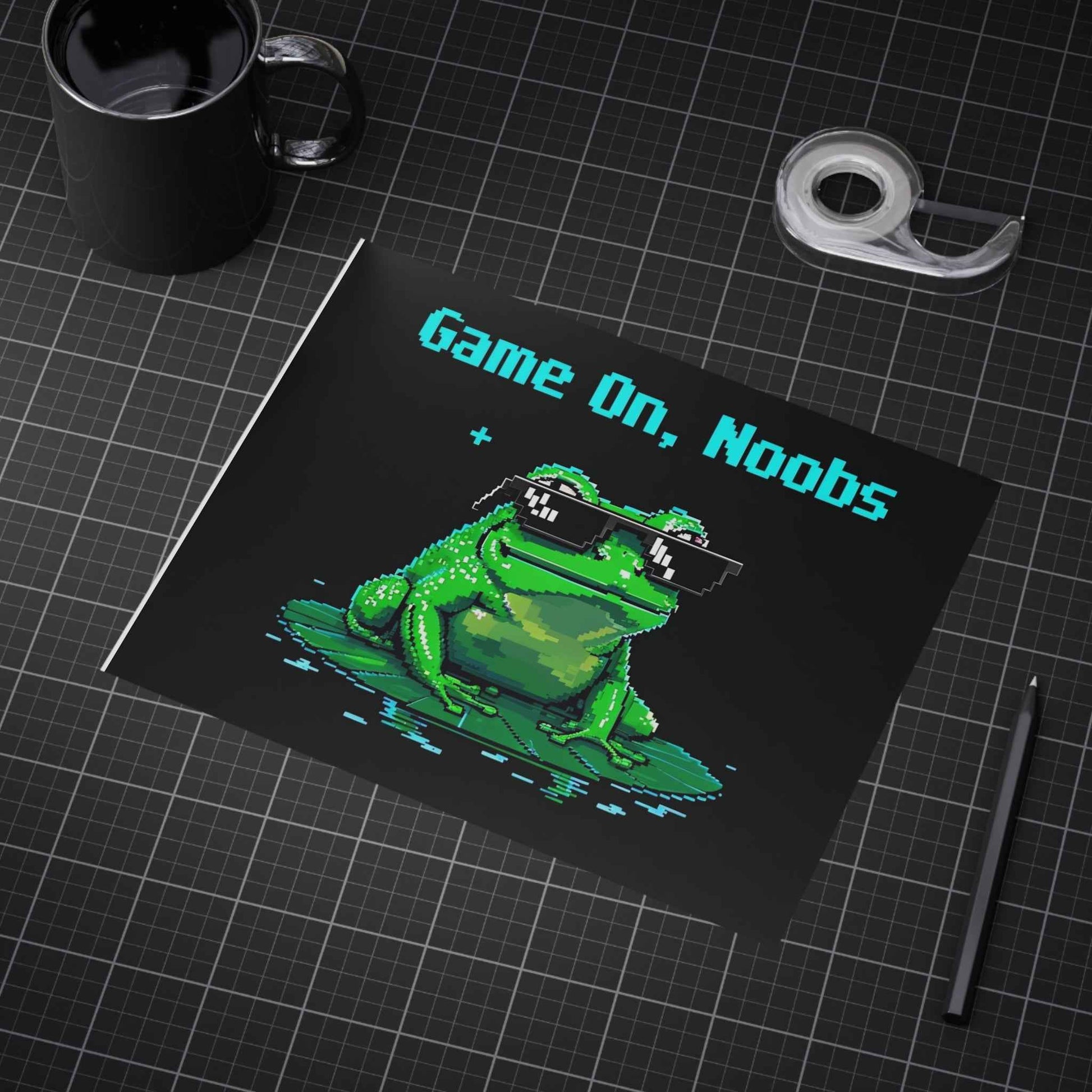 Gaming Frog Art Print | Unframed Wall Decor for Gamer Rooms