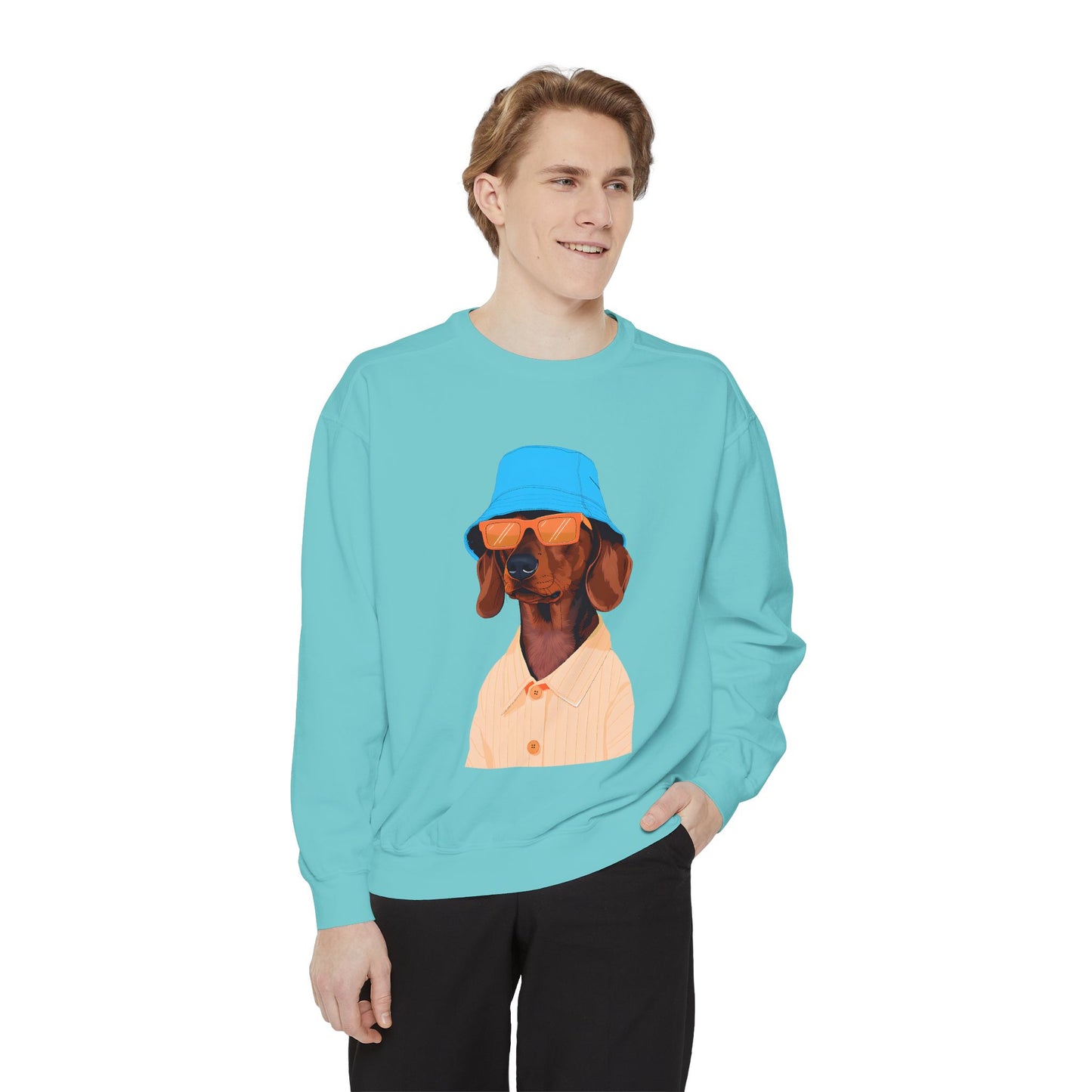 Cool Dog in Floppy Hat Sweatshirt