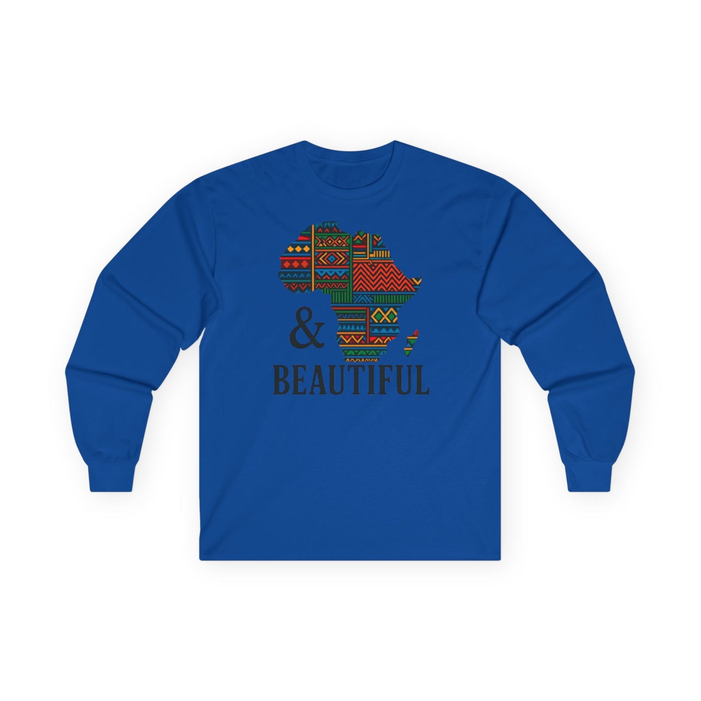 African Pride Long Sleeve Tee - Unisex Cultural Awareness Shirt for Travelers and Everyday Wear Featuring Africa Map Royal