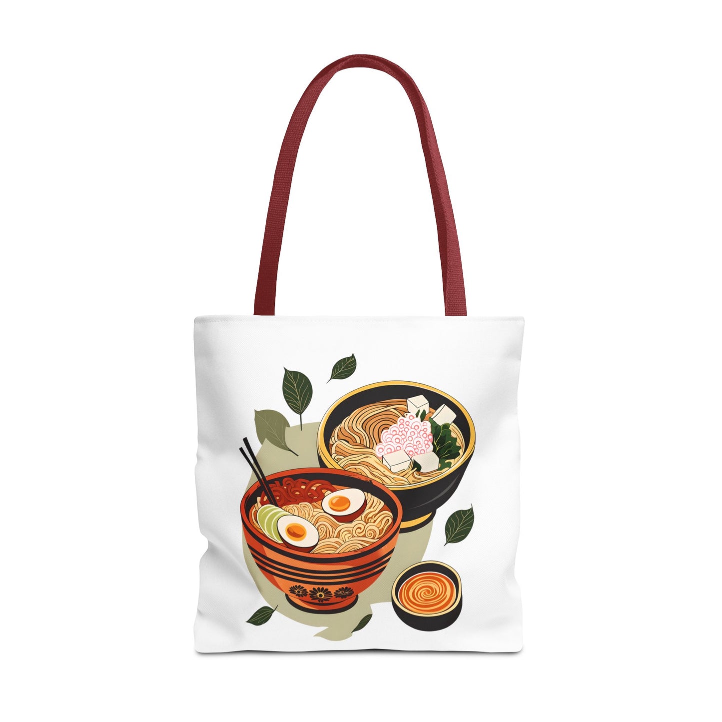Delicious Ramen Tote Bag for Foodies 18" × 18'' Red