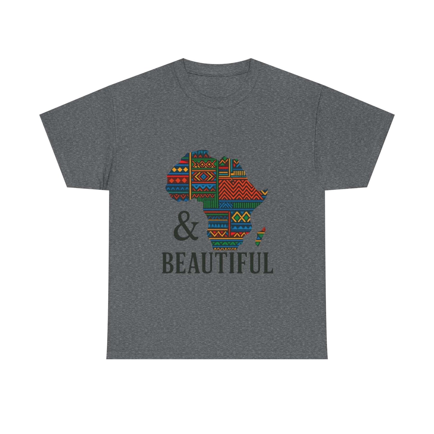 African Map Unisex Cotton T-Shirt Graphite Heather