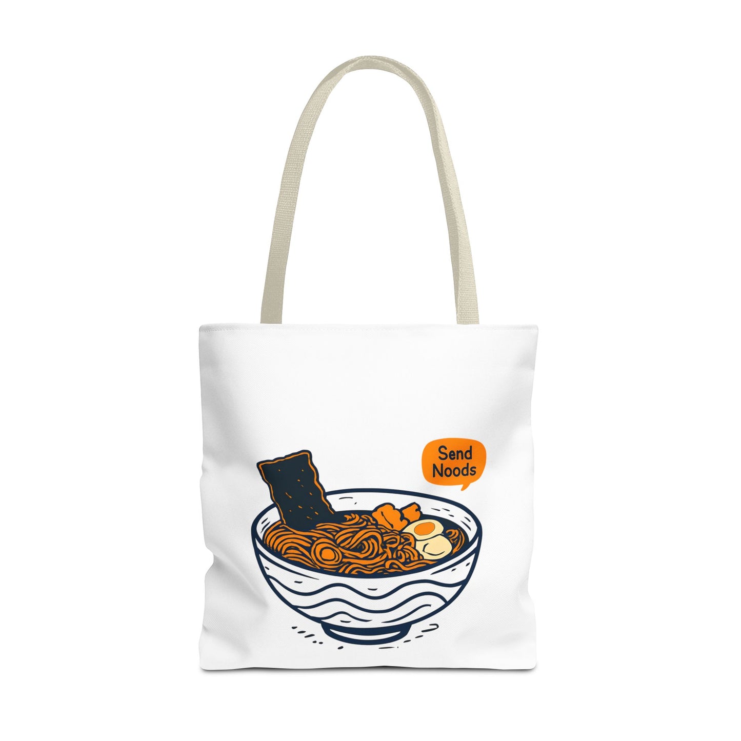 Funny Ramen Tote Bag 18" × 18'' Beige