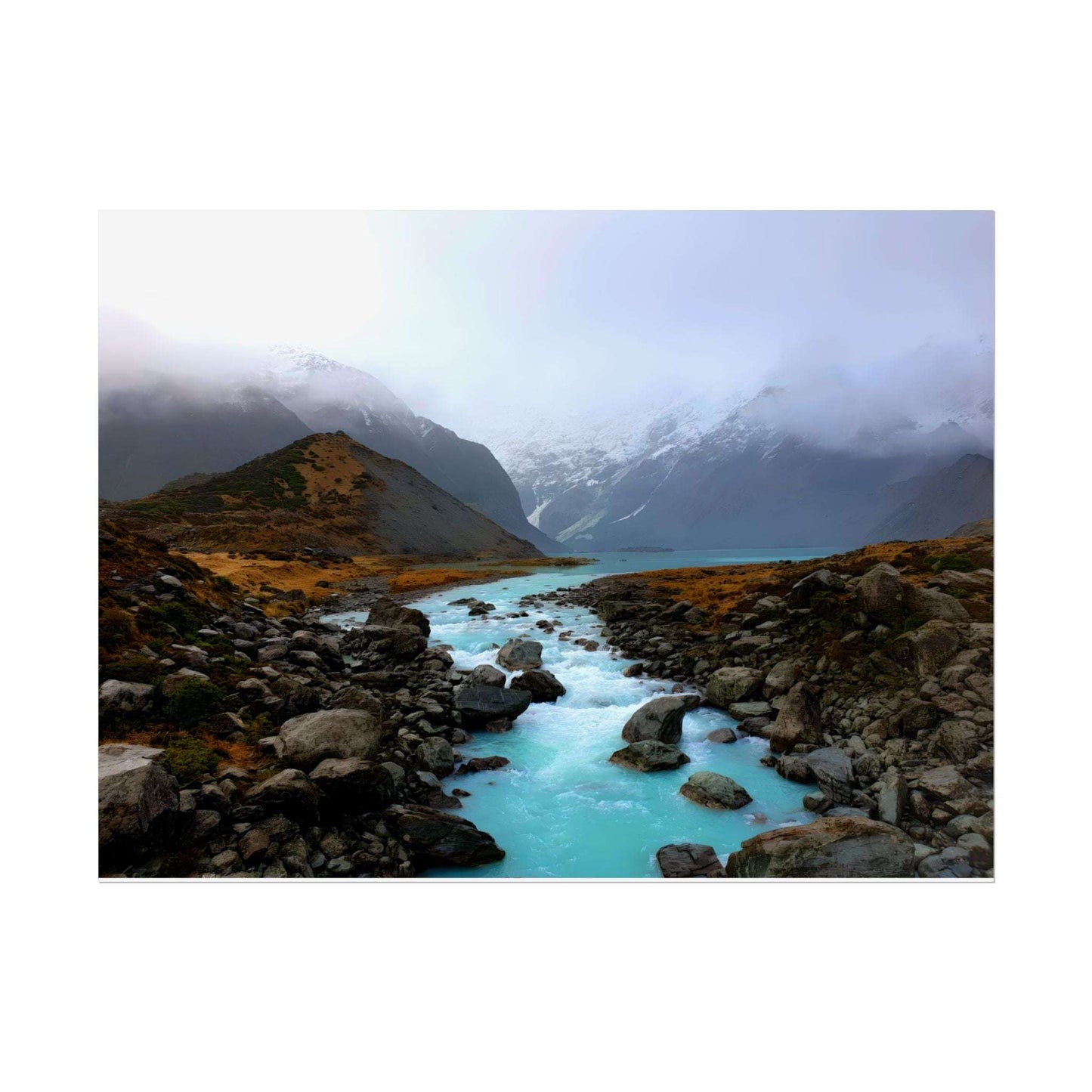 Unique New Zealand Landscape Painting Poster 24″ x 18″ (Horizontal) Semi Glossy